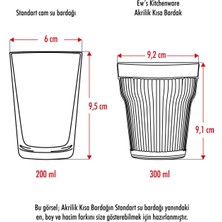 Bena Life Akrilik Füme 6'lıi Kısa Bardak  Su Meşrubat Kahve Yanı Bardağı 300 ml ( Cam Değildir )