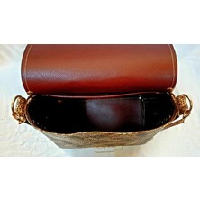 Sska Omuz Askılı Çift Kat Deri Yılan Desen Çanta 20 x 27 x 11 cm