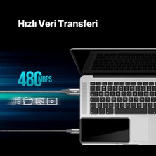 Ttec Alumicable Usb-C - Usb-C 150CM 100W Pd/qc Hızlı Şarj/data Kablosu Uzay Grisi