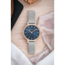 Ferrucci Kadın Kol Saati Çelik Kordon Çelik Kasa Gümüş-Mavi FC.03222H.06 ZMFER125