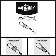 Fishack Uyguna-Yakala No: 8 12 Adet Fishack Paslanmaz Klipsli Fırdöndü FÜME-RDN.046