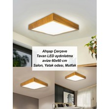 Adaled Adaledahşap Çerçeve Tavan LED Aydınlatma Avize 60*60 cm Salon Yatak Odası Mutfak