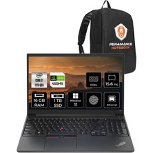 Lenovo Thinkpad E15 Intel Core I7 1165G7 16GB 1tb SSD MX450 15.6" Fhd W11H Taşınabilir Bilgisayar 20TD00J7TX & Per4 Çanta 20TD00J7TX187