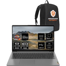 Lenovo Ideapad 1 Amd Ryzen 7 5700U 40GB 512GB SSD 15.6" Fhd Fdos Taşınabilir Bilgisayar 82R4006FTR & Per4 Çanta 82R4006FTR181