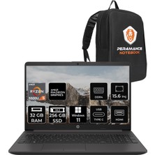 HP 255 G8 AMD Ryzen 5 5500U 32GB 256GB SSD 15.6" FHD W11P Taşınabilir Bilgisayar & PER4 Çanta 7N4W6AA201