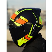 LS2 Rapıd 2 Race Extra Mat Neon Sarı-Navy Mavi Kask