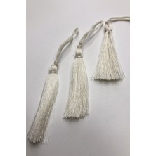 Hayalperest Boncuk Krem Tekli Püskül 10 Adet 7 cm