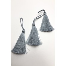 Hayalperest Boncuk Gri Tekli Püskül 7 cm (10 Adet)