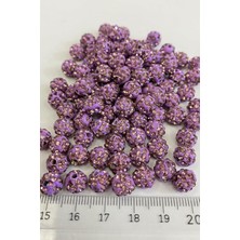 Hayalperest Boncuk Lila Parlak Taşlı Boncuk 8 mm