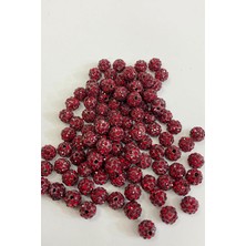 Hayalperest Boncuk Bordo Parlak Taşlı Boncuk 8 mm