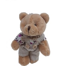 Mor Kıyafetli Erkek Peluş Ayıcık 12 cm