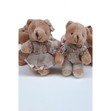 Kırmızı Kıyafetli Kız Erkek 2li Peluş Ayıcık 12 cm