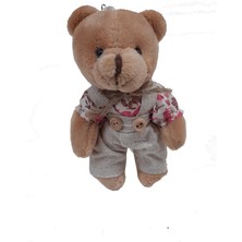 Pembe Kıyafetli Erkek Peluş Ayıcık 12 cm