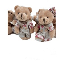 Pembe Kıyafetli Kız Erkek 2li Peluş Ayıcık 12 cm