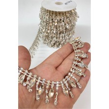 Hayalperest Boncuk Damla ve Yuvarlak Taşlı Şerit Bordür Aplik