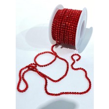 Hayalperest Boncuk Kırmızı Beyoğlu Swarovski Şerit Taş Boncuk ss12 Parlak Cam Kristal Malzeme ile Şık Tasarım