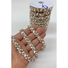 Hayalperest Boncuk Hayalperest Abiye Şerit Bordür Ütüyle Yapışan Kasalı Taşlı 1 Metre Parlak Renkli Malzeme