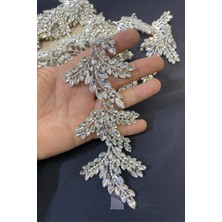 Hayalperest Boncuk Geniş Tasarım Mekik Taşlı Abiye Şerit Taş Bordür 1 Metre Uzunlukta Kolay Kullanım