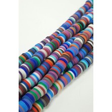 Hayalperest Boncuk Mavili Koyu Renkli Fimo Hamur Boncuk 6 mm