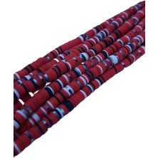Hayalperest Boncuk Kırmızı Siyah Fimo Hamur Boncuk 6 mm