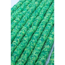 Hayalperest Boncuk Yeşil Desenli Fimo Hamur Boncuk 6 mm