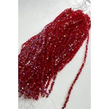 Hayalperest Boncuk Kırmızı Üçgen Kesim Parlak Kristal Boncuk 6 mm