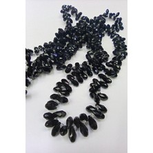 Siyah Uzun Dizi Damla Kristal