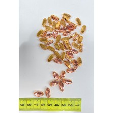 Hayalperest Boncuk Somon Gold Zeminli Dikme Parlak Cam Mekik Boncuk 10 Adet