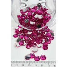 Hayalperest Boncuk Fuşya Yuvarlak Dikme Plastik Taş Boncuk 10 gr