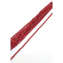 Kaplama Kırmızı Kristal Boncuk 6 Mm