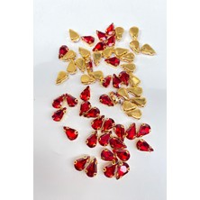 Hayalperest Boncuk Gold Zeminli Dikme Parlak Cam Damla Boncuk 10 Adet