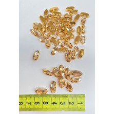 Hayalperest Boncuk Bal Rengi Gold Zeminli Dikme Parlak Cam Mekik Boncuk 10 Adet