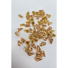 Hayalperest Boncuk Bal Rengi  Gold Zeminli Dikme Parlak Cam Damla Boncuk 10 Adet