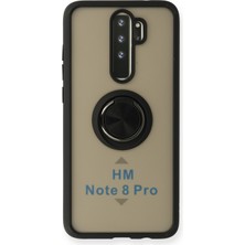 Newface Xiaomi Redmi Note 8 Pro Kılıf Montreal Yüzüklü Silikon Kapak - Siyah 300099