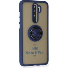 Newface Xiaomi Redmi Note 8 Pro Kılıf Montreal Yüzüklü Silikon Kapak - Lacivert 300099