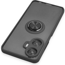 Newface Realme C55 Kılıf Montreal Yüzüklü Silikon Kapak - Siyah 300099