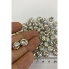 Hayalperest Boncuk Parlak Taşlı Iri Delikli Boncuk 12 mm