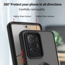 M.tk moveteck Xiaomi Mi 13T & 13T Pro Kılıf Kamera Çıkıntılı Korumalı Yüzüklü Standlı Zırh + 9h Ekran Koruyucu Cam Set