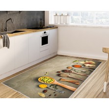 Eliana Home Dijital Baskı Yıkanabilir Kaymaz Taban Mutfak Halısı  LNA2001