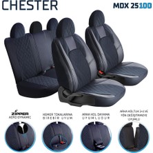 Seat Cordoba Uyumlu Yarı Deri Oto Koltuk Kılıfı Ön Arka Set Chester Serisi Siyah Fs