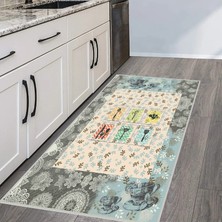 Eliana Home Dijital Baskı Yıkanabilir Kaymaz Taban Mutfak Halısı  LNA2066