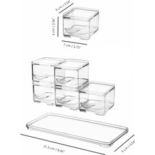 Ponçik Store 6'lı Şeffaf Baharatlık  Saklama Kabı Seti Kutulu