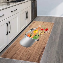 Eliana Home Dijital Baskı Yıkanabilir Kaymaz Taban Mutfak Halısı  LNA2067