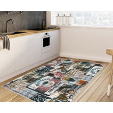 Eliana Home Dijital Baskı Yıkanabilir Kaymaz Taban Mutfak Halısı  LNA2004