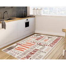 Eliana Home Dijital Baskı Yıkanabilir Kaymaz Taban Mutfak Halısı  LNA2009