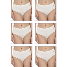 Özkan Underwear Özkan 23922 6'lı Paket Kadın Pamuklu Modal Esnek Yumuşak Yüksek Bel Bato Külot