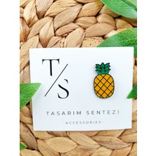 Tasarım Sentezi Rozet Metal Broş Yaka Okul Çantası Kıyafet Şapka Takı Aksesuar Ananas Tropik Meyve Pineapple Rosette