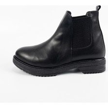 Aktaş Ayakkabı Kadın Siyah Bağcıksız Su Geçirmez Bot