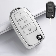 Yıldız Tuning Golf 4 Parlak Sustalı Anahtar Kılıfı Kalite Beyaz Gümüş