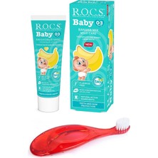 Akdenizpos  CO01 R.o.c.s. Muz Tadında Diş Macunu + Fırçası Set 0-3 Yaş (Yeni)